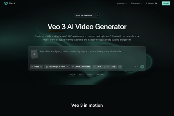 Veo 3 AI Video Generator screenshot