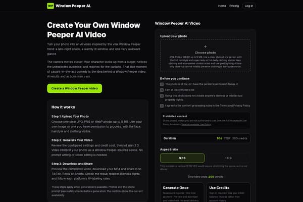 Window Peeper AI Video Generator preview