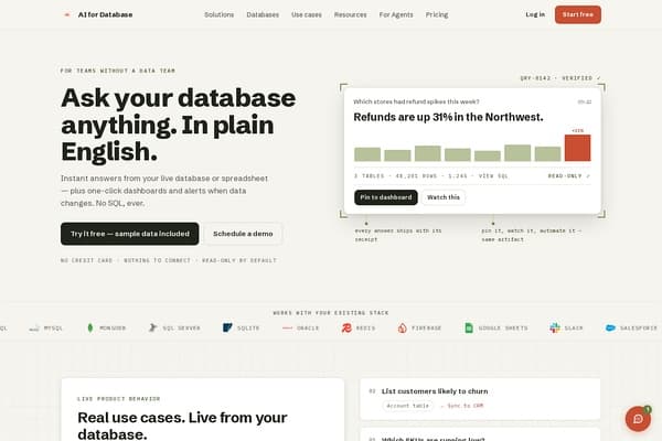 AI for Database screenshot