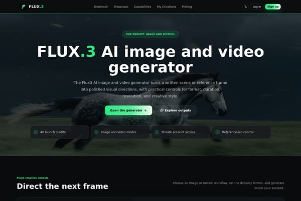 Flux3 AI Image and Video Generator screenshot