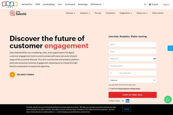 Zoho SalesIQ preview