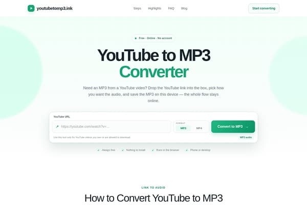 YouTube to MP3 Converter (youtubetomp3.ink) preview