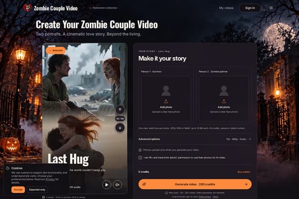 Zombie Couple Video Generator screenshot