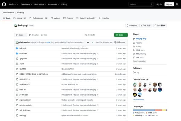 BabyAGI screenshot