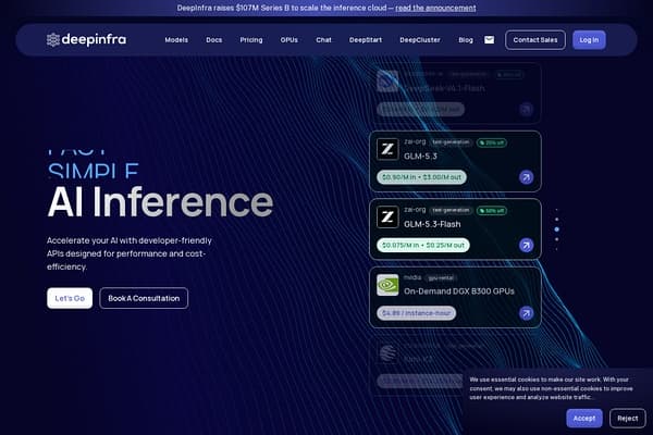 Deep Infra screenshot