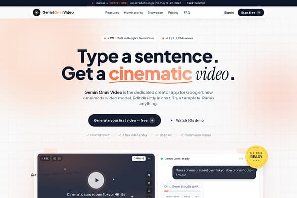 Gemini Omni Video Generator preview
