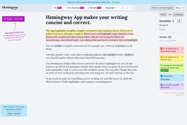 Hemingway Editor preview