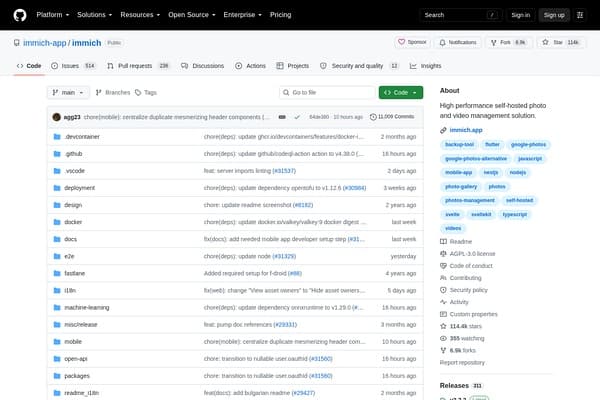 immich screenshot