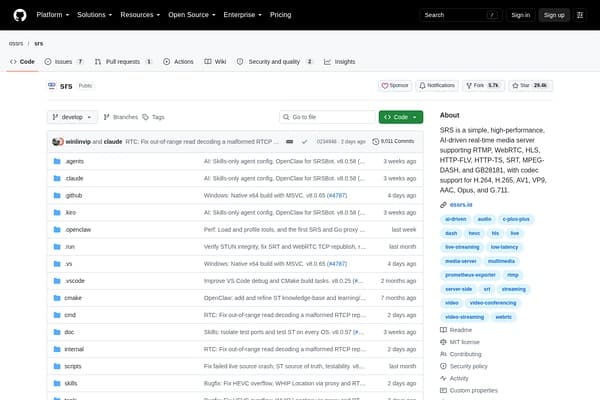 ossrs / srs screenshot