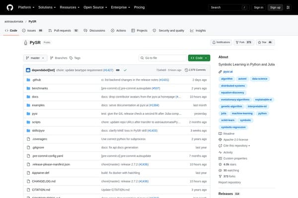 PySR screenshot