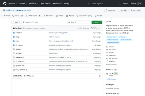 vit-pytorch screenshot